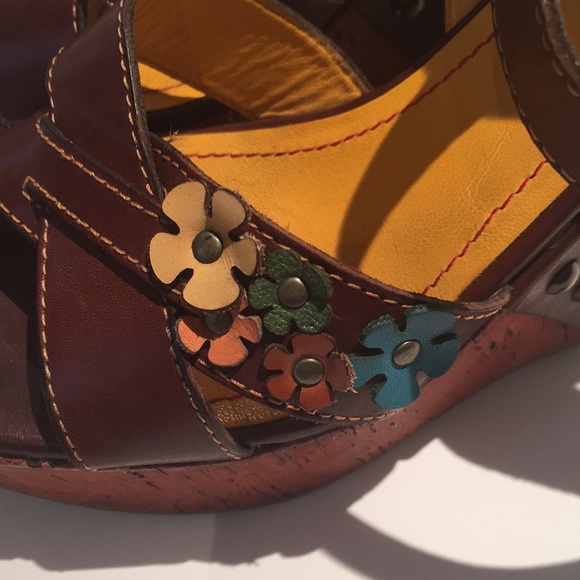 Miss Sixty boho wedge platform flower power shoes - Picture 7 of 8